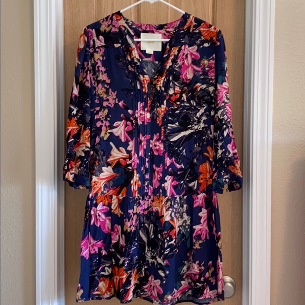 Anthropologie Maeve Dropwaist Floral Dress, xs
